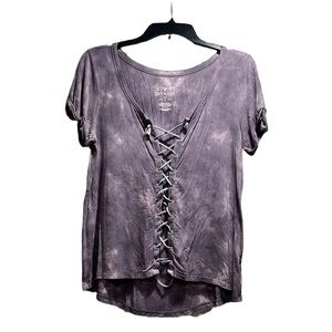 American Eagle soft & sexy purple lace up top
